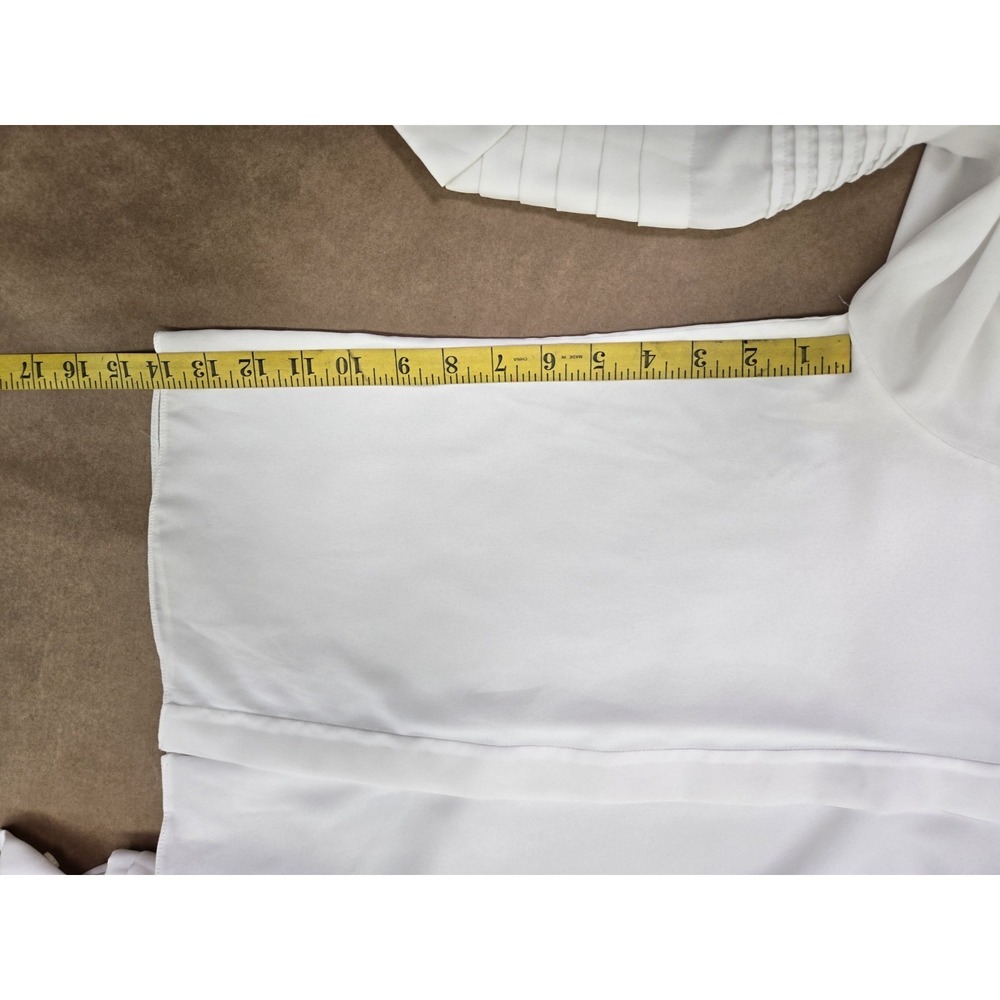 Louis Vuitton Uniform Women's Pleated L/S Button Down Blouse Ivory Size 32 - Picture 12 of 16
